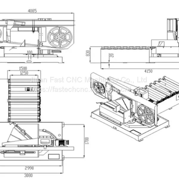 SAW1000 H-Beam 1000*500mm FAST CNC High Accuracy Vertical CNC Metal Cutting Band Saw Machine photo-2