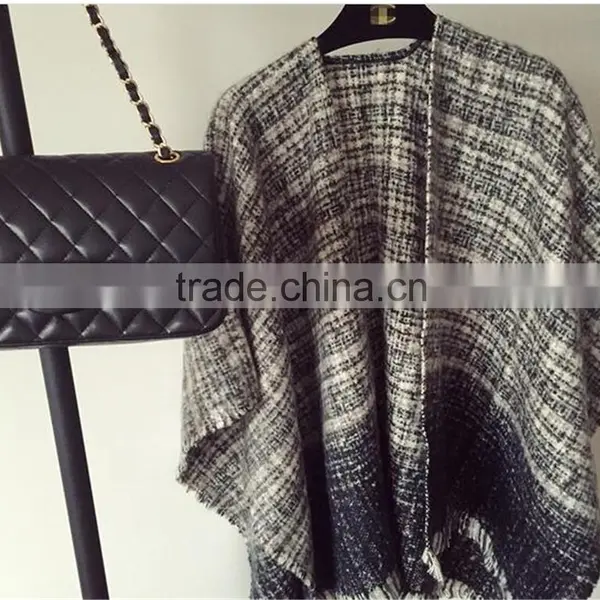 Women Fashion Sleeves Tassel Cloak photo-3