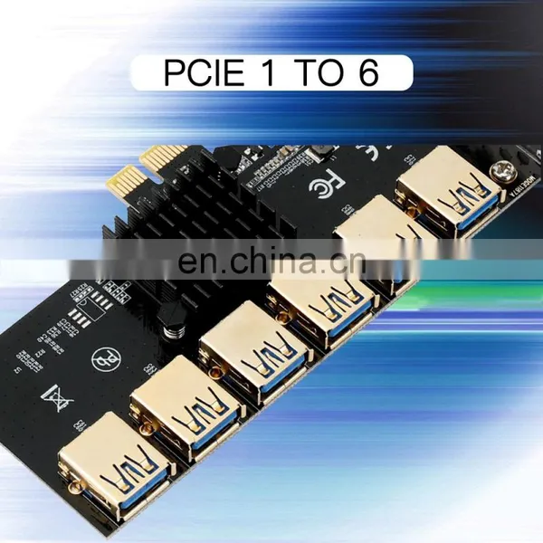 High-speed Pci-e 1 To 6 Riser Card Usb3.0 Converter Extender Pcie1x To 16x Slot Adapter photo-3