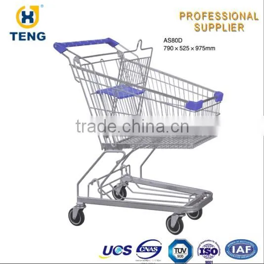 Asian Style High Capacity Shopping Cart Basket Push Cart photo-5