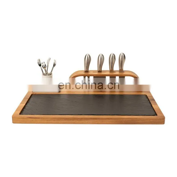 Wholesale High Quality Restaurant Rectangle Bamboo Cheese Cutting Board And Knife Set photo-4