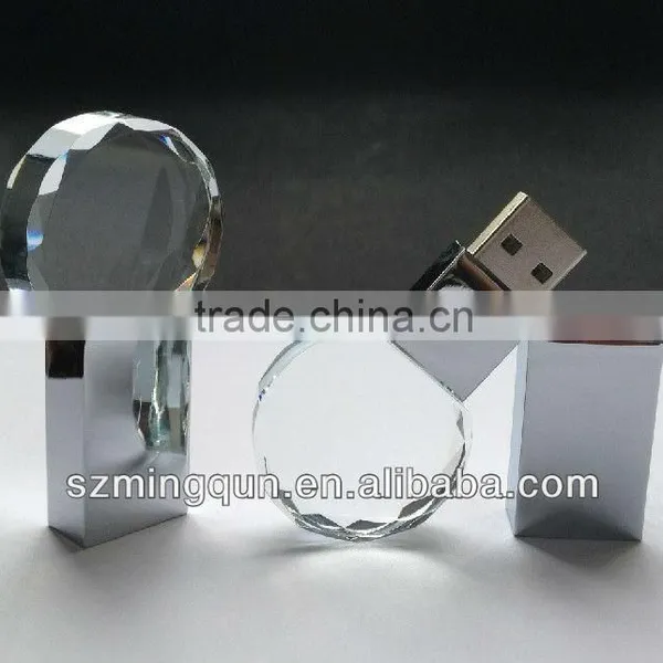 New Product Heart Shape Crystal USB Stick With LED Light Inside Gadget photo-4