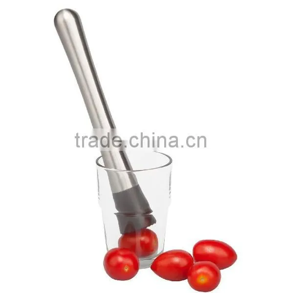 Cocktail Muddler - Stainless Steel - Grooved Nylon Head photo-2