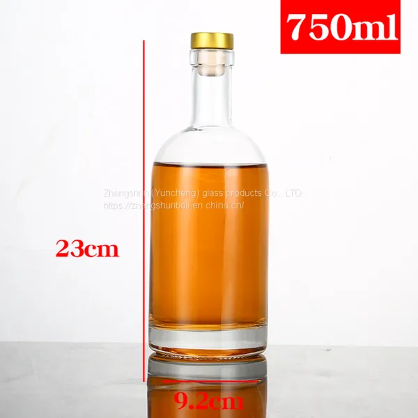 Imported Wine Bottles Transparent Glass Bottles Vodka Whiskey XO Glass Bottles Wholesale