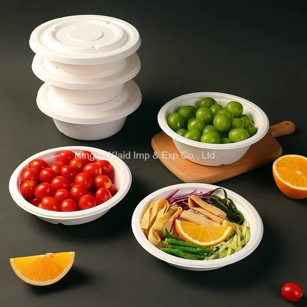 650ml Disposable Food Container Biodegradable Compostable Sugarcane Eco Friendly Round Soup Bowls (300/CS) photo-3