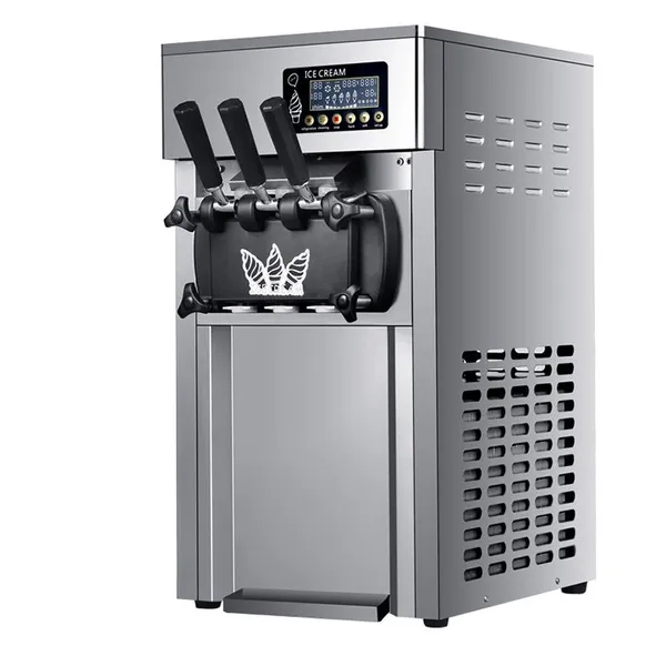 A-168 Compact Soft Serve Ice Cream Machine 18L/h Output 3 Head Maker With Smart LED Display for Cafe and Coffee Shops photo-5