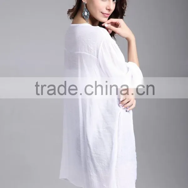 Ladies Large Size Neckline Beaded / Embroidered Blouse for Women photo-6