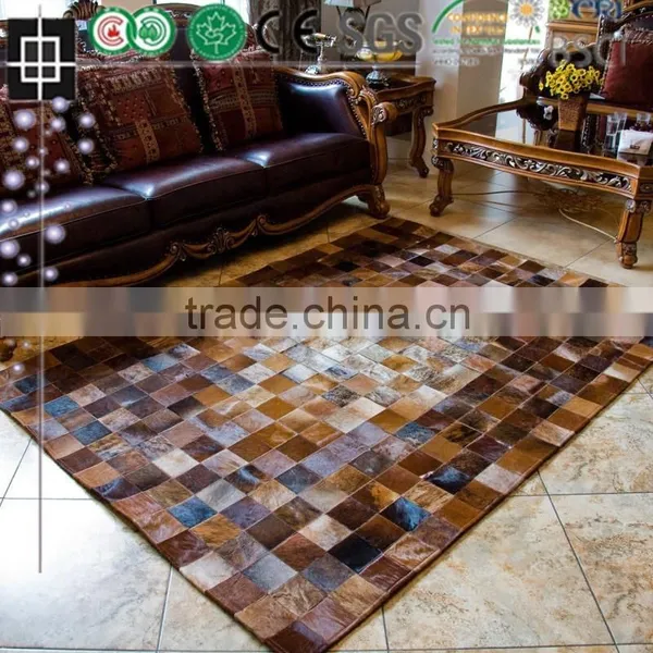 Hotel Room Cowhide Patchwork Rugs Flooring Material Carpet photo-6