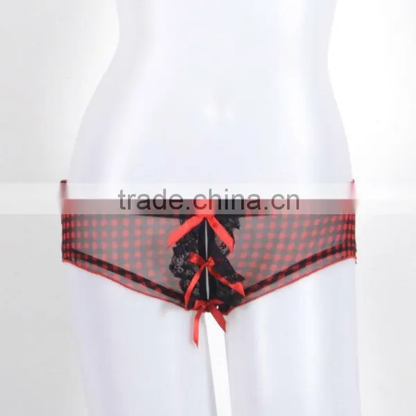 Newest Sexy Hot Transparent Pattern Priting Panties Thongs Women 6017