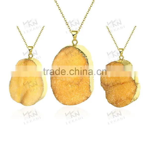Orange Natural Crystal Pendant Necklace