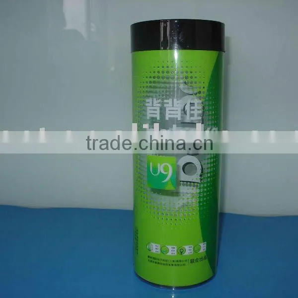 Injection Molded Clear Pvc Square Tube With Diameter 5.7cm,sealed Bottom and Hanger Caps