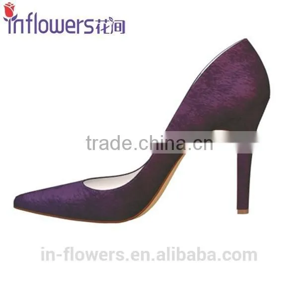 Purple Satin Materal Eneglat Women High Heel Shoes photo-6