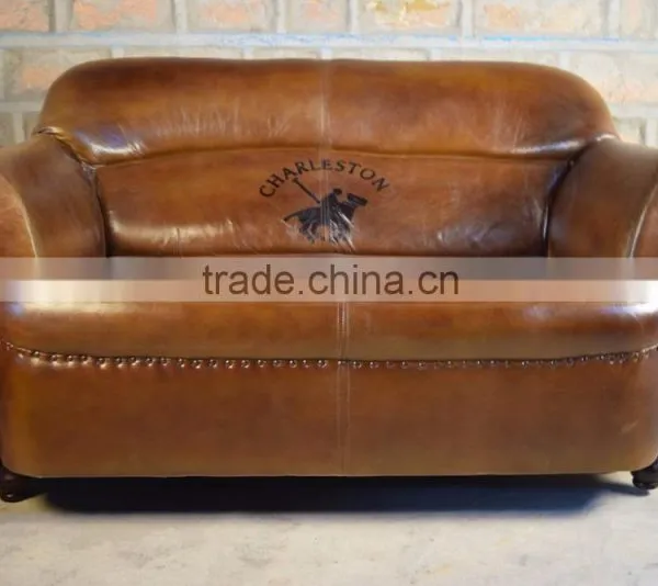 Two Seater Leather Sofa ,Vintage Industrial Furniture Jodhpur ,
