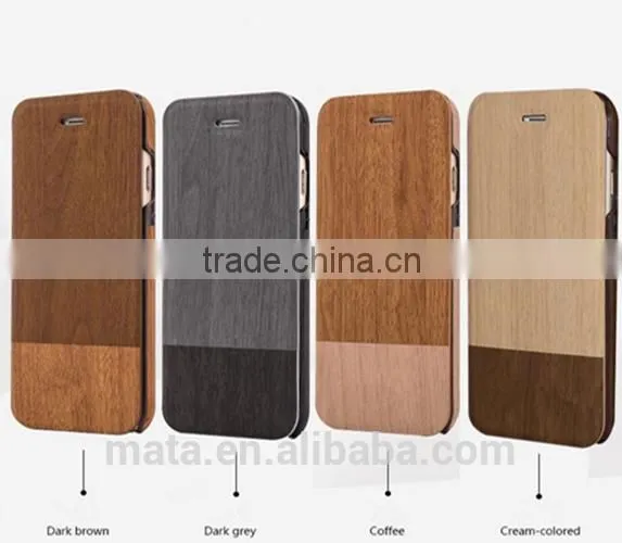 Wood Texture Design PU Leather Case With Card Slot For Iphone 6 photo-6