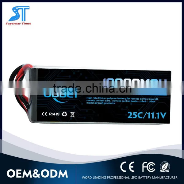 25C 3S Lipo Battery 11.1V 10000mAh for Hobby Model