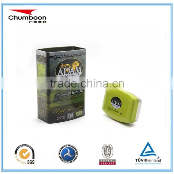 Doulbe Lid Rectangle Tea Tin Box photo-2