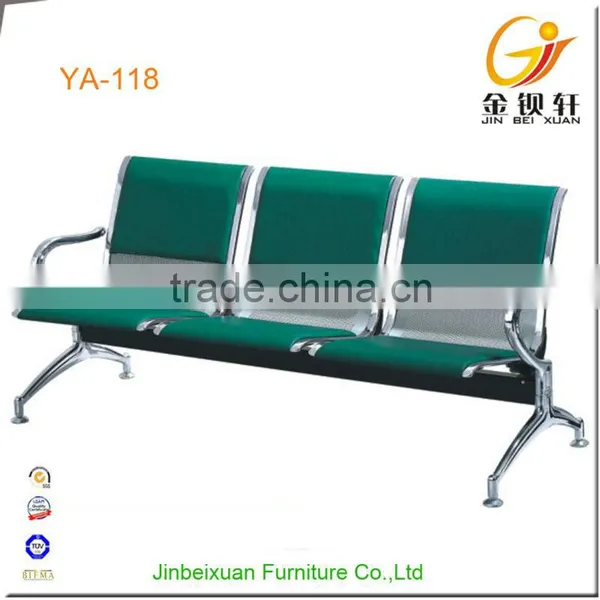 Green PU Upholstery Cushion 3-seater Bus Station Waiting Chairs