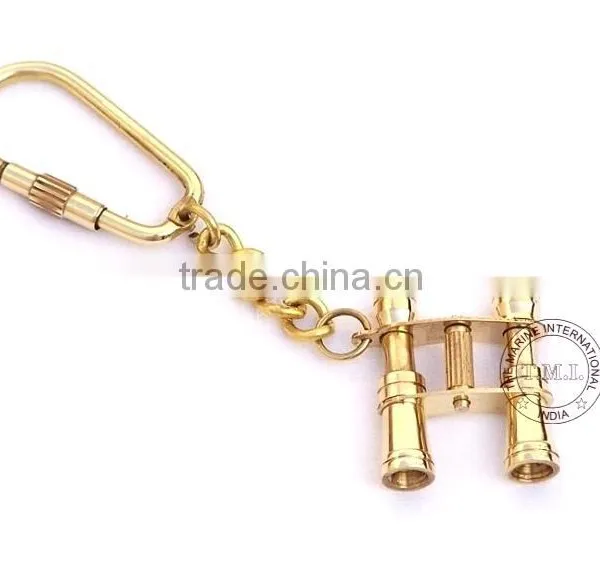 KEY CHAIN BINOCULAR - KEY RING BINOCULAR - BRASS KEYCHAIN BINOCULAR - NAUTICAL BRASS BINOCULAR KEYRING photo-2