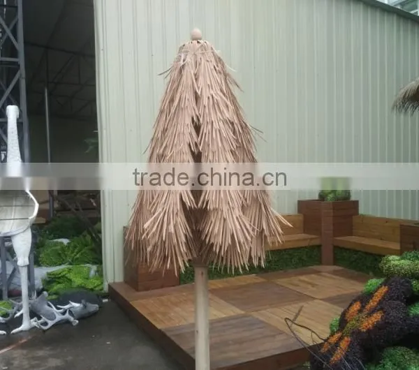 High Class Sun Protection Waterproof Material Outdoor Artificial Folder and Collapsible Thatch Umbrella photo-6