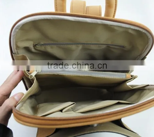 Uique Design Ladies Durable Khaki pu Leather Backpack With Chinese Style Pattern photo-5
