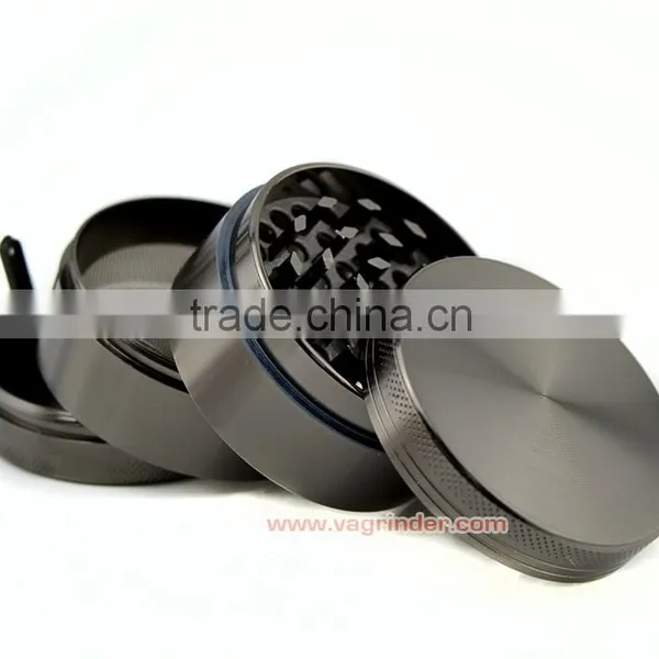 Premium Herb Grinder - 4 Piece With Pollen Catcher - Travel Bag & Cleaning Brush - Tobacco Grinder - Spice Grinder (Gunmetal) photo-2