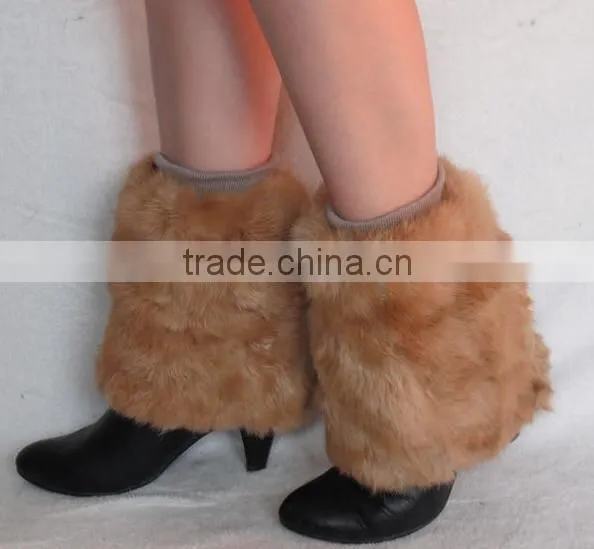 Fad Trend 20cm Rabbit Fur Leg Warmers Short Animal Fur Boot Socks Good Quality photo-2