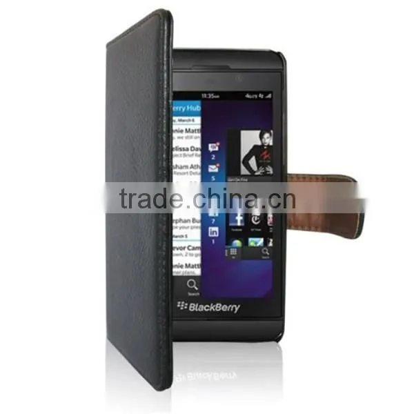 Classic Black PU Leather Stand Case Cover Screen Protector Bumper Case for Blackberry photo-4