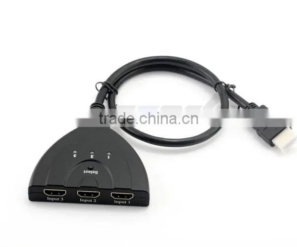 HDMI 1.4 Switch 3D 3-Port Bi-direction 3x1 HDMI Pigtail Auto Switcher 1x3 HDMI Splitter photo-5
