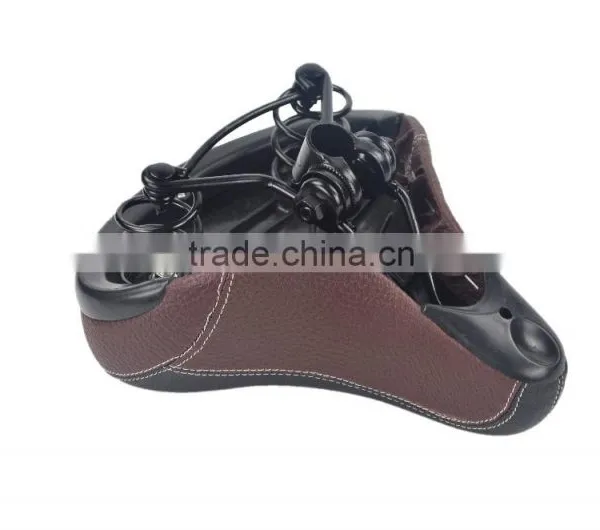 High Quality Wholesale Price Comfortable Middle Hollow Leather Electric Bicycle Saddles Bicycle Parts photo-2