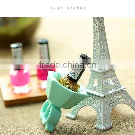 2016 New Popular DIY Salon Silicone Wearable Nail Polish Holder With 2 Finger Ring photo-3