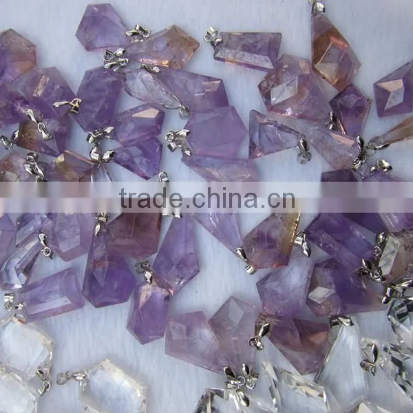 Wholesale Amethyst Crystal Pendant With Stainless Steel photo-2