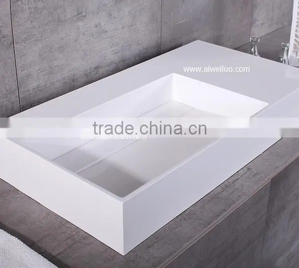 2016 New Design Resin Basin,Wash Basin Sinks, Solid Stone Resin Wash Basin, Wall Hung Wash Basin