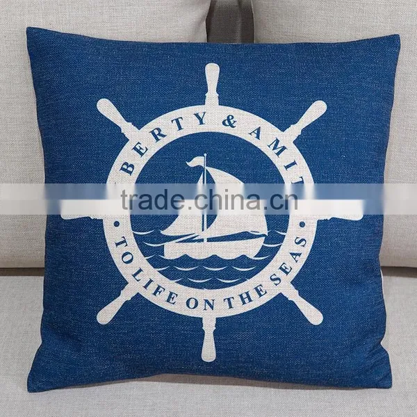 Custom Printed Photo Cushion Cover Decorative Nautical Pillow Case photo-3