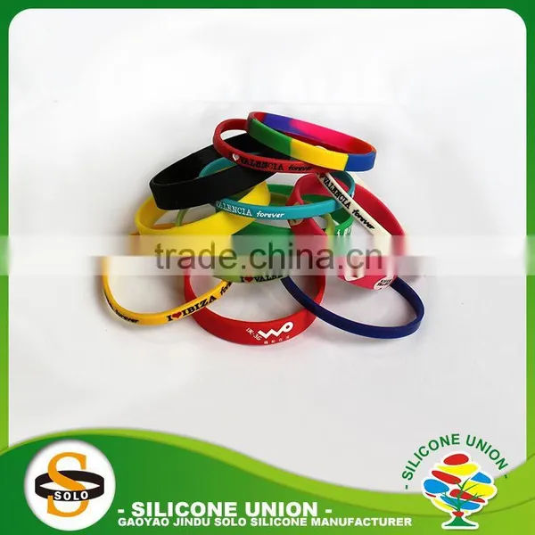 Custom Text and Logo Silicone Bracelet Thin Silicone Bracelets With Custom Logo