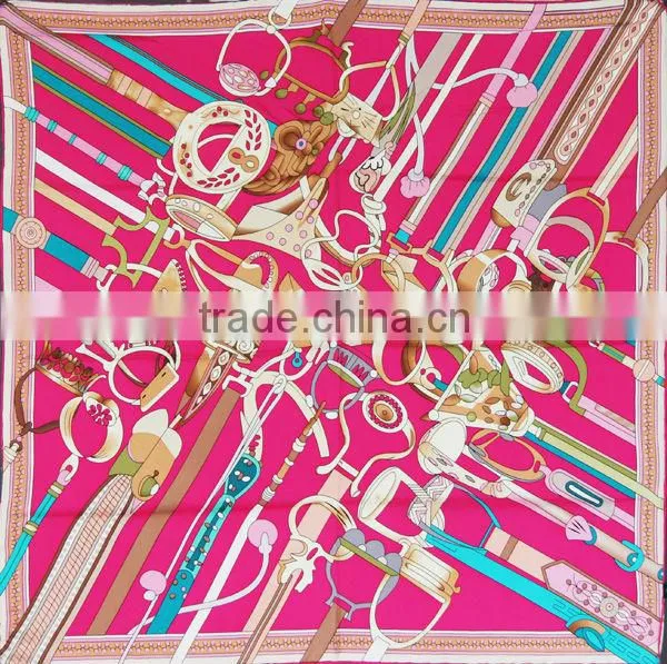 Square Scarf 100%Silk With 5Colors Multiple Printing