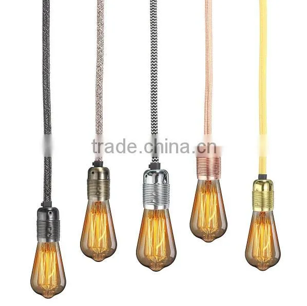 Colorful E27 Iron Lamp Socket Metal Edison Bulb Holder With Ring photo-6