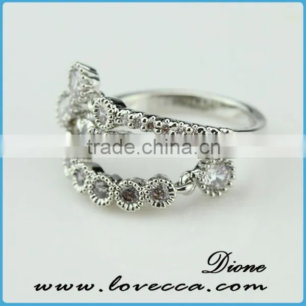 Zircon Crystal Love Heart Ring 5.5/6/7/8/9 Size photo-6