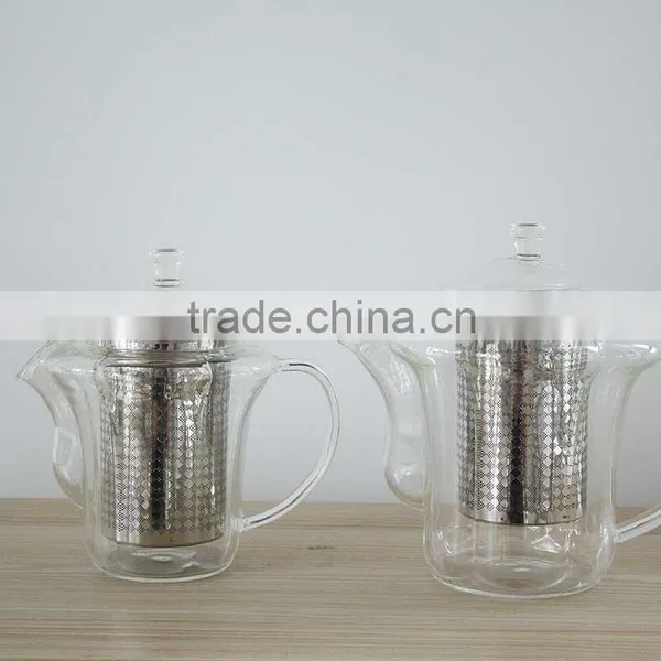 Wholesale Glass Teapot With Stainless Steel Infuser High Borosilicate Glassware N6365 300ml photo-2