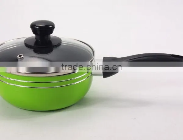 6Pcs Green Non-Stick Coating Die Casting Aluminum Cookware Set With Glass Lid photo-4