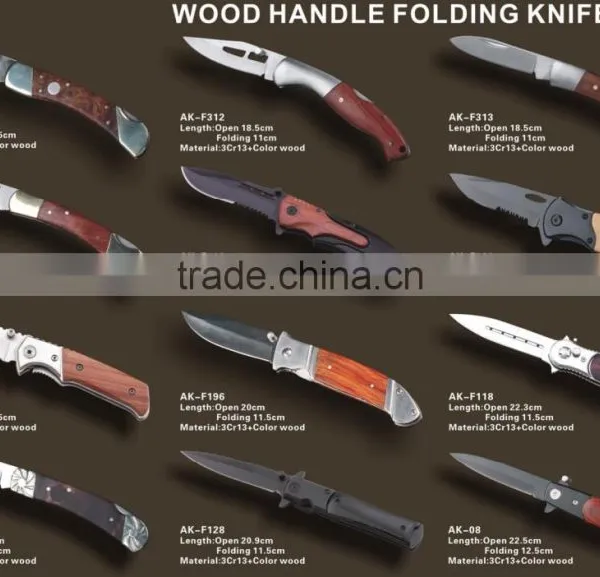 Fctory Direct Wood Handle Folding Knife photo-3