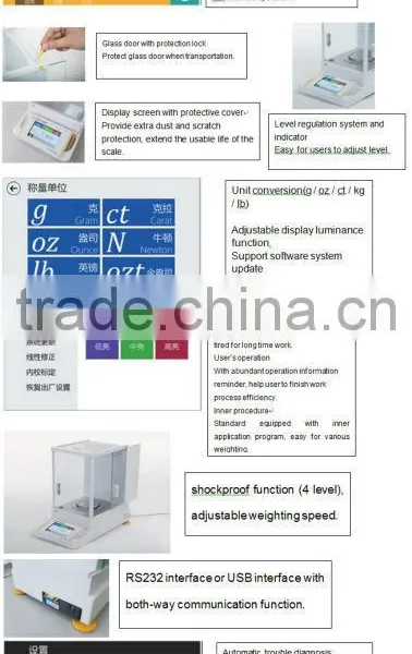KD-AE124 Touch Color Screen Electronic Analytic Balance/DIGITAL TABLE PRICE SCALE, LCD DISPLAY photo-5