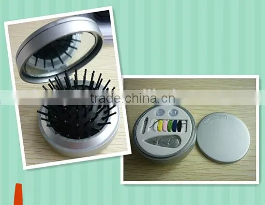 15060313 Mini Traveling Set Plastic Foldable Mirror Comb Keychain photo-2