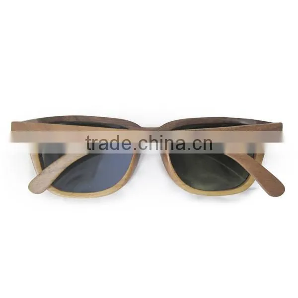 2017 New Arrival High Quality Blue Lens Ebony Wood Sunglasses With Engraved Logo photo-2