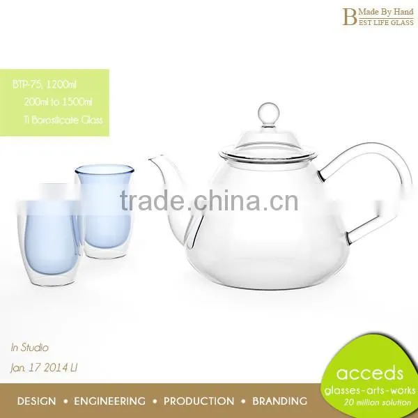 Mouth Blown Personalized Heat Resistant Durable Glass Pot For Coffee photo-2