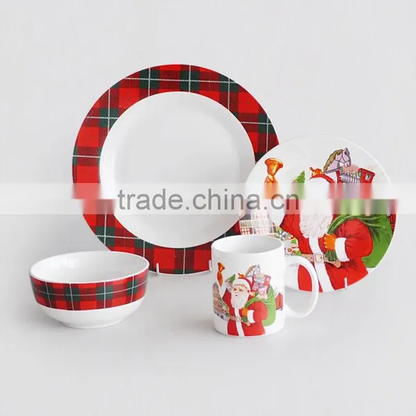 Set of 16pcs&20pcs Porcelain Dinnerware With Christmas Printing Christmas Printing Dinnerware Set Porcelain Dinner Set photo-2