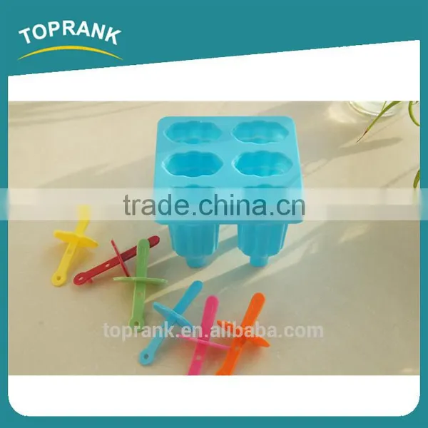 Toprank Colorful Candy Color DIY 6 Pieces Ice Cream Popsicle Mold/Ice Cream Pop Maker Plastic Ice Lolly Mould photo-2