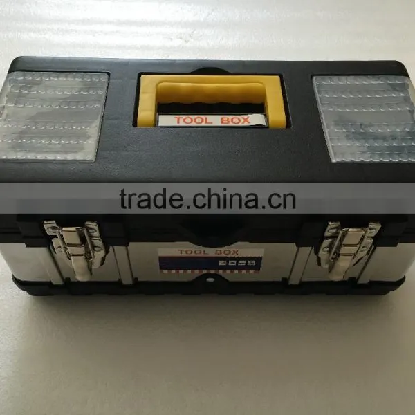 14" STAINLESS STEEL TOOL BOX WITH PLASTIC HANDLE