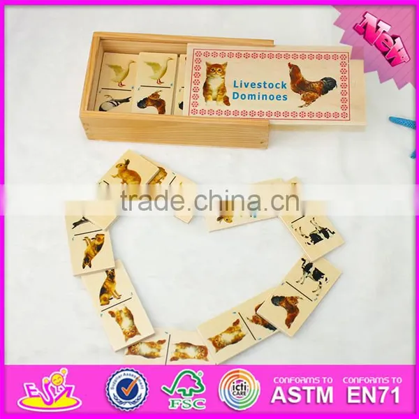 2016 Top Fashion Educational Kids Wooden Domino Set WJ278287 photo-5