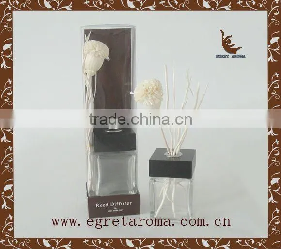 EA3-0853 Gift Set Sola Flower on Square Galss Bottle Fragrance Reed Diffuser With Rattan Sticks photo-3