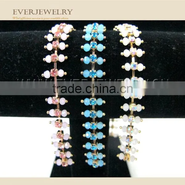 Rhinestone Cup Chainwith Color Pearl 2 Lines photo-2